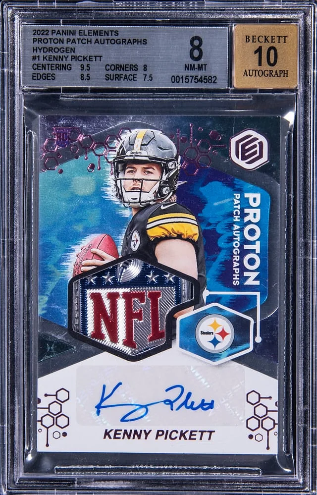 2022 Panini Kenny Pickett Elements Proton Patch Autographs Hydrogen #PPA-KP card image