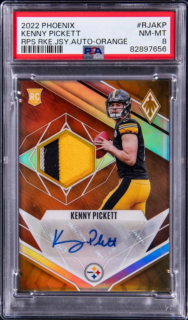 2022 Panini Kenny Pickett Phoenix Jersey Autograph Orange #RJAKP card image