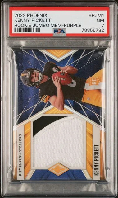 2022 Panini Kenny Pickett Phoenix Jumbo Memorabilia Purple #Rjm1 card image