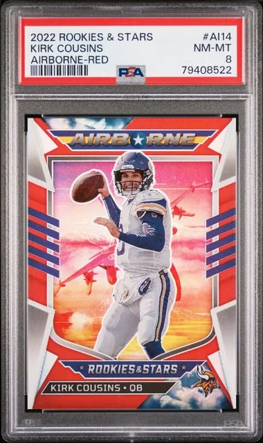 2022 Panini Kirk Cousins Rookies & Stars Airborne Red #AI14 card image