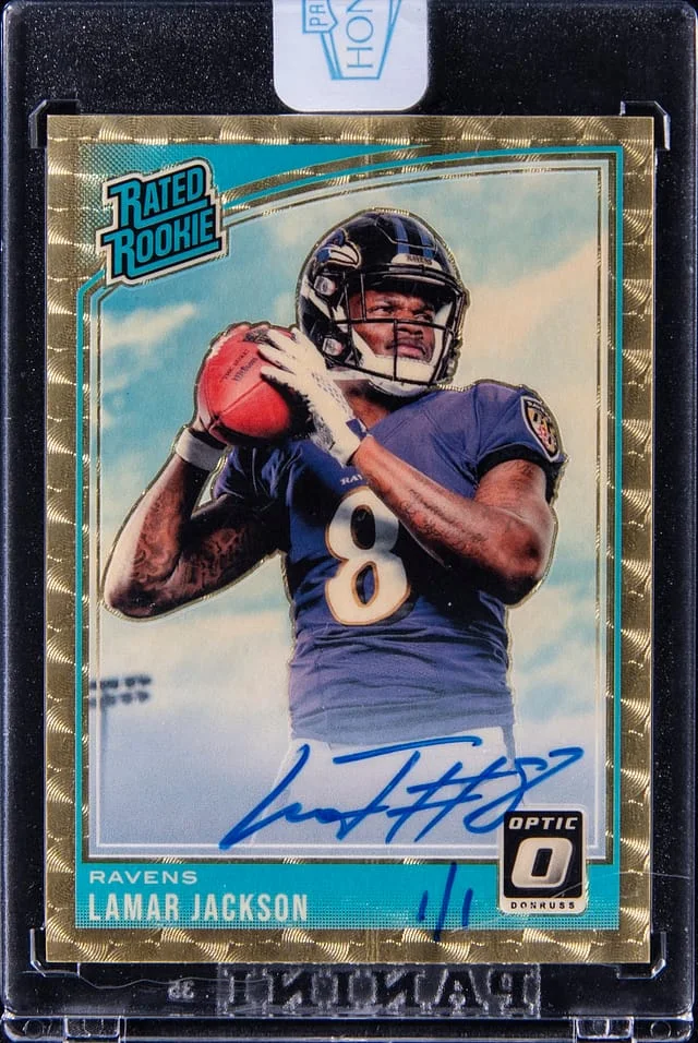 2022 Panini Lamar Jackson Honors Recollection Collection '18 Panini Donruss Optic Gold Vinyl Prizm #167 card image
