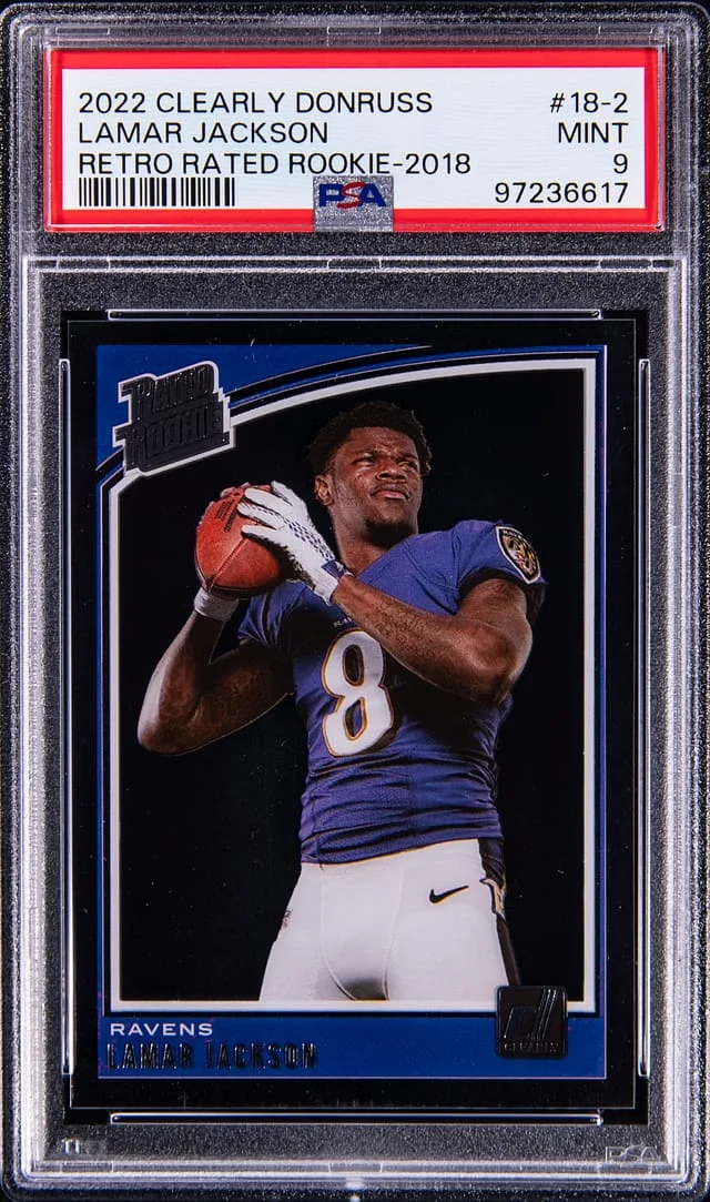 2022 Panini Lamar Jackson Clearly Donruss Retro Rated 2018 #18-2 card image