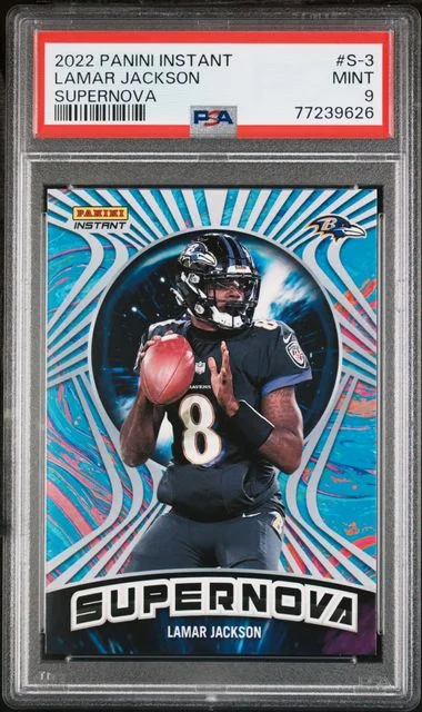 2022 Panini Lamar Jackson Instant Supernova #S-3 card image