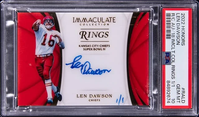 2022 Panini Len Dawson Honors Re-Collection Autograph Immaculate Collection #RA-LD card image