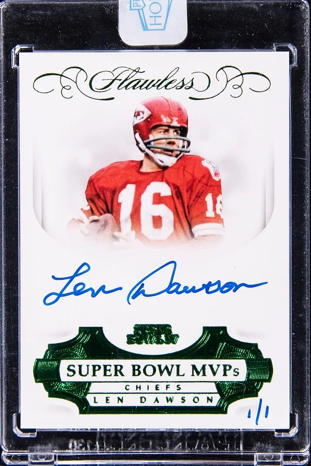 2022 Panini Len Dawson Honors 2018 Panini Flawless Super Bowl MVPs Emerald #SB-IV card image