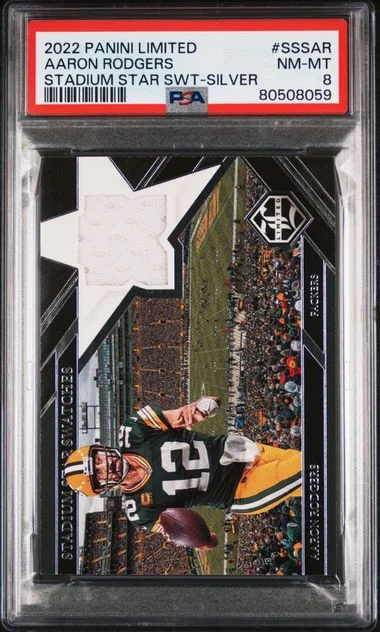 2022 Panini Limited Stadium Star Swatches Silver Sssar Aaron Rodgers #no-number card image