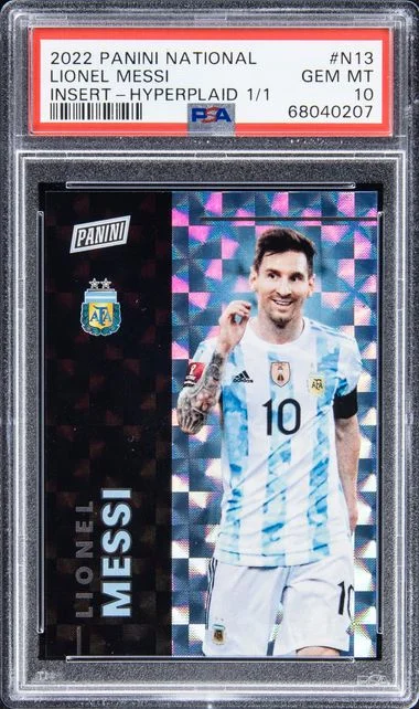 2022 Panini Lionel Messi National Insert Hyperplaid #N13 card image