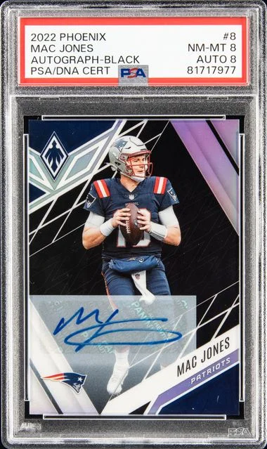 2022 Panini Mac Jones Phoenix Autograph-Black #8 card image