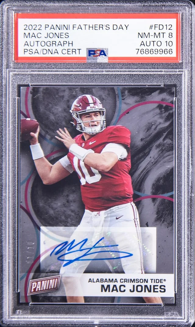 2022 Panini Mac Jones Father's Day Autograph #FD12 card image