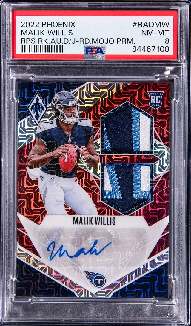 2022 Panini Malik Willis (#45392) Phoenix Rps Auto Dual Jersey Red Mojo Prime #RADMW card image