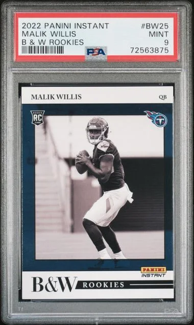 2022 Panini Malik Willis Instant Black & White Rookies #BW25 card image