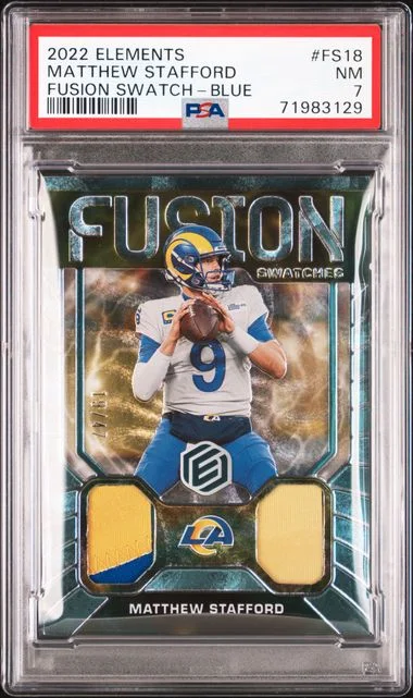 2022 Panini Matthew Stafford Elements Fusion Swatches Blue #FS-18 card image