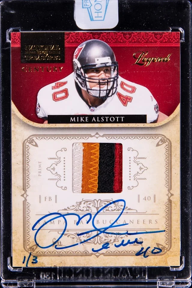 2022 Panini Mike Alstott Honors Recollection National Treasures Patch Autograph #179 card image