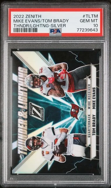 2022 Panini Mike Evans/Tom Brady Zenith Thunder & Lightning Silver Prizm #TL-TM card image