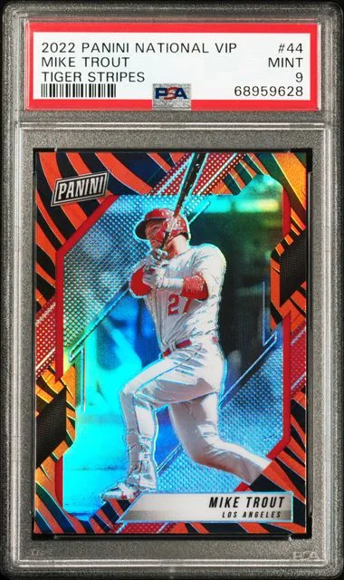 2022 Panini Mike Trout National VIP Tiger Stripes #44 card image