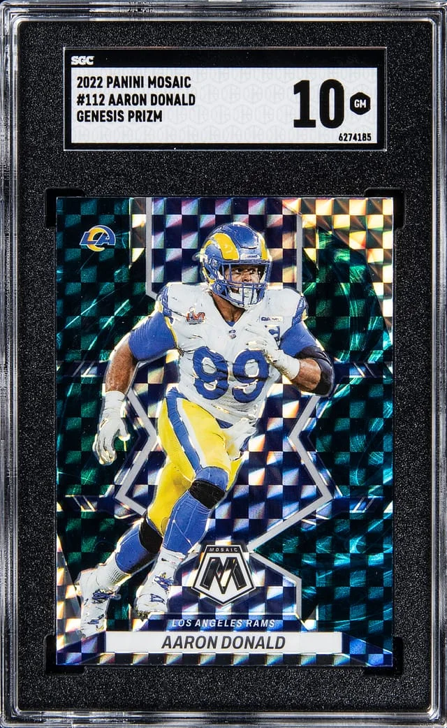 2022 Panini Mosaic Aaron Donald Genesis Prizm #112 card image
