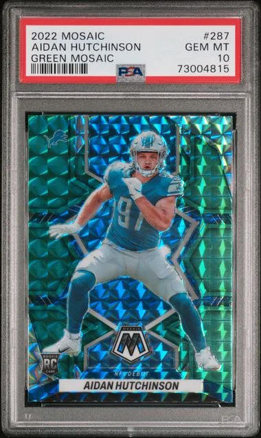 2022 Panini Mosaic Aidan Hutchinson Green Mosaic #287 card image