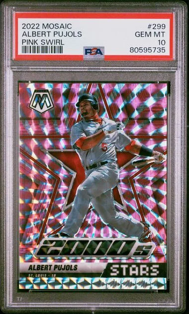 2022 Panini Mosaic Albert Pujols Pink Swirl #299 card image