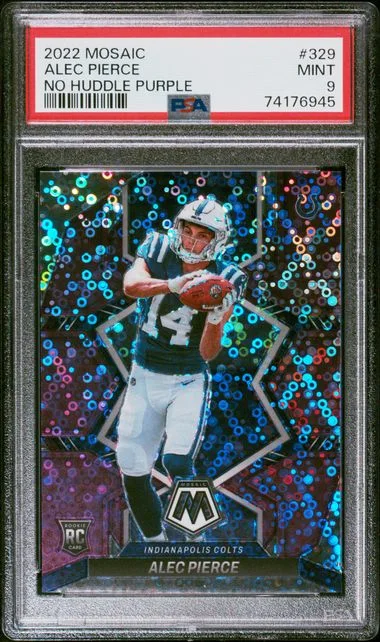 2022 Panini Mosaic Alec Pierce No Huddle Purple #329 card image