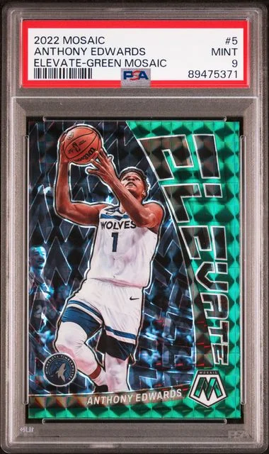 2022 Panini Mosaic Anthony Edwards Elevate Green Mosaic #5 card image
