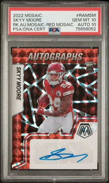 2022 Panini Mosaic Autograph Mosaic Red Mosaic Ramsm Skyy Moore #no-number card image