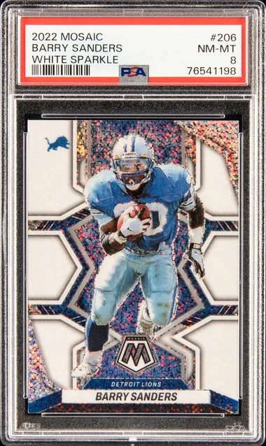 2022 Panini Mosaic Barry Sanders White Sparkle #206 card image