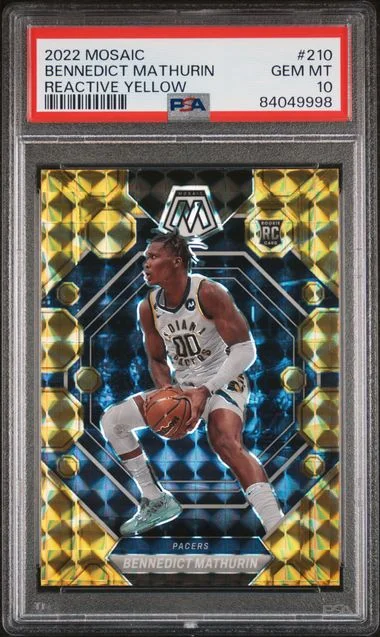 2022 Panini Mosaic Bennedict Mathurin Reactive Yellow #210 card image