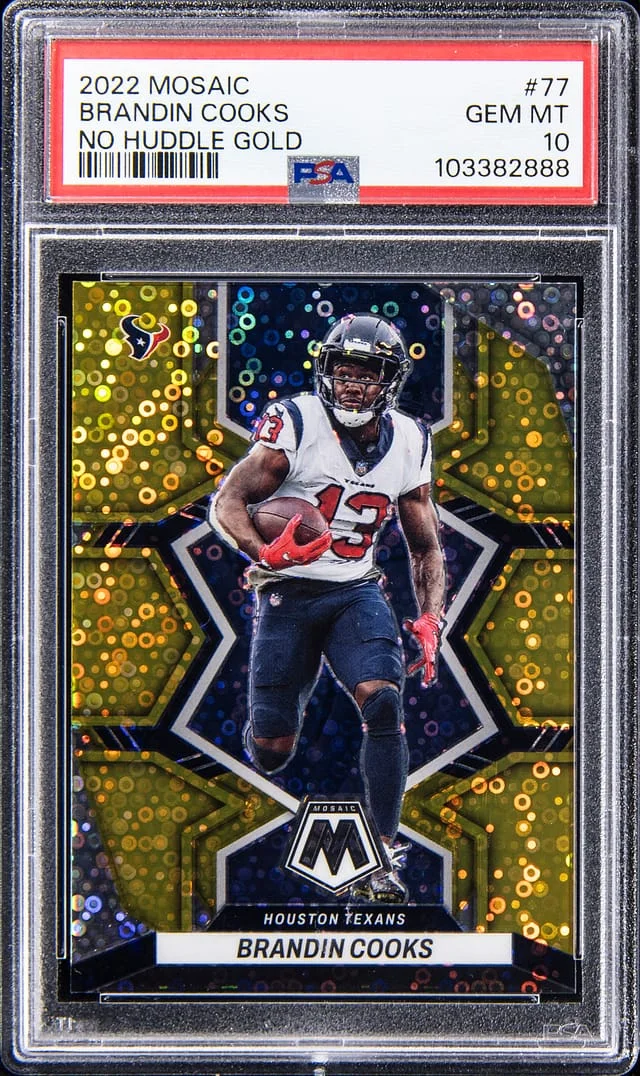 2022 Panini Mosaic Brandin Cooks No Huddle Gold #77 card image