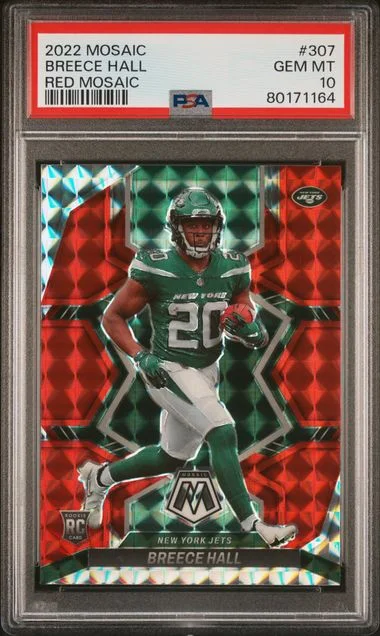 2022 Panini Mosaic Breece Hall Green #307 card image