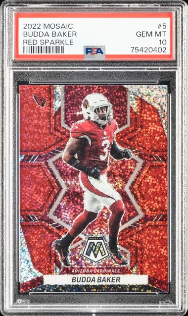 2022 Panini Mosaic Budda Baker No Huddle Pink #5 card image