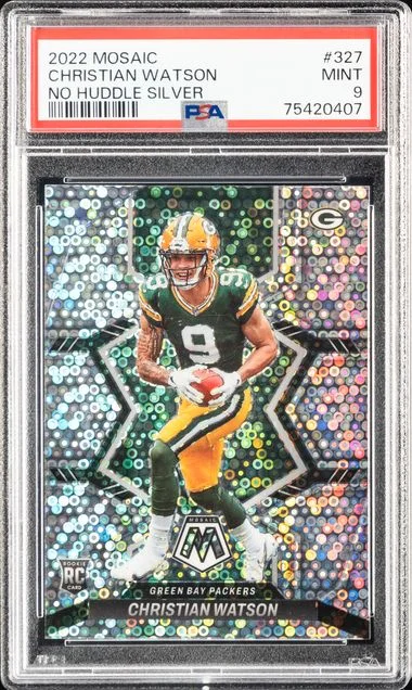 2022 Panini Mosaic Christian Watson No Huddle Silver #327 card image