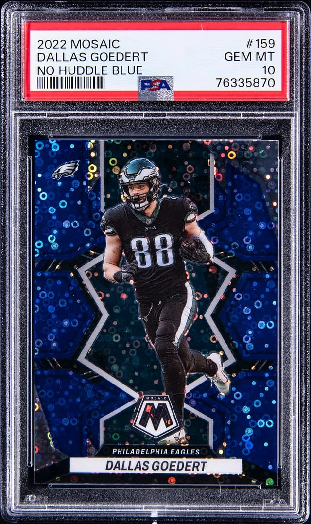 2022 Panini Mosaic Dallas Goedert No Huddle Blue #159 card image