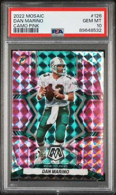 2022 Panini Mosaic Dan Marino Camo Pink #126 card image