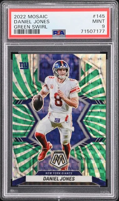 2022 Panini Mosaic Daniel Jones Green Swirl #145 card image
