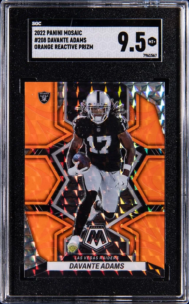 2022 Panini Mosaic Davante Adams Orange Reactive Prizm #208 card image