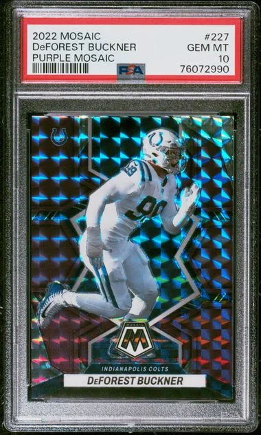 2022 Panini Mosaic Deforest Buckner Purple Mosaic #227 card image