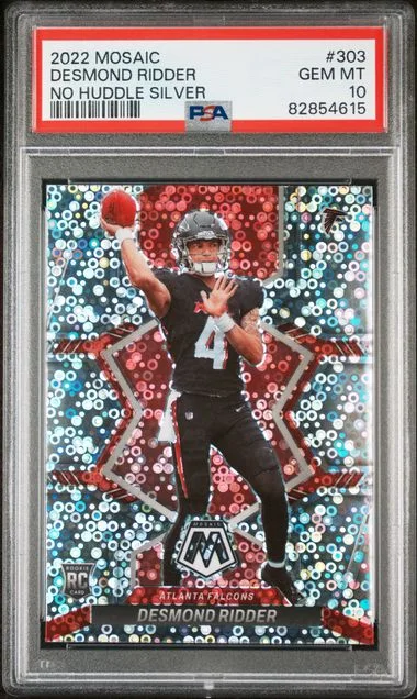 2022 Panini Mosaic Desmond Ridder No Huddle Silver #303 card image