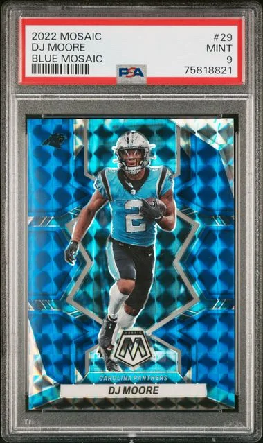 2022 Panini Mosaic Dj Moore Blue Mosaic #29 card image