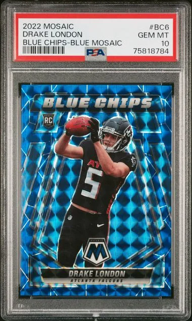 2022 Panini Mosaic Drake London Blue Chips Blue Mosaic #BC6 card image