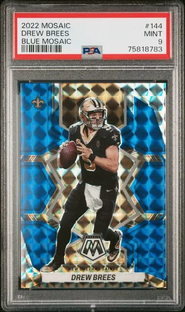 2022 Panini Mosaic Drew Brees Blue Mosaic #144 card image