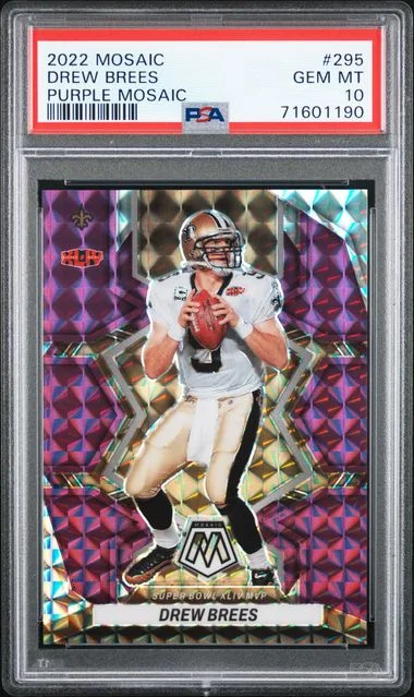 2022 Panini Mosaic Drew Brees Orange Fluorescent #295 card image