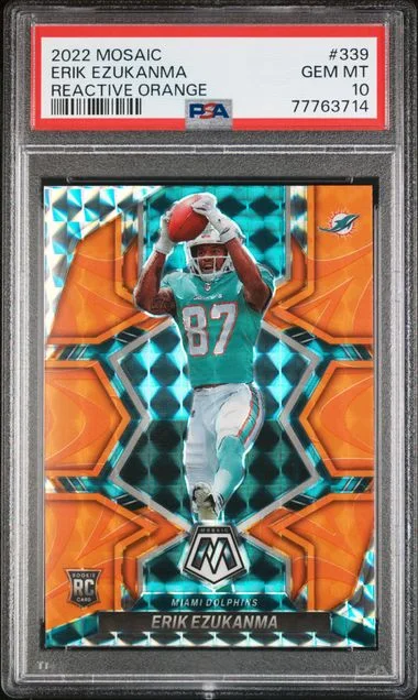 2022 Panini Mosaic Erik Ezukanma Reactive Orange #339 card image