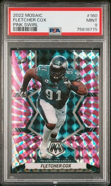 2022 Panini Mosaic Fletcher Cox Pink Swirl #160 card image