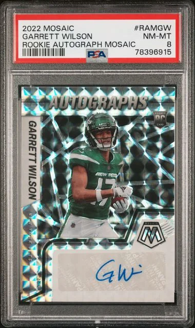 2022 Panini Mosaic Garrett Wilson Autograph Mosaic #RAMGW card image