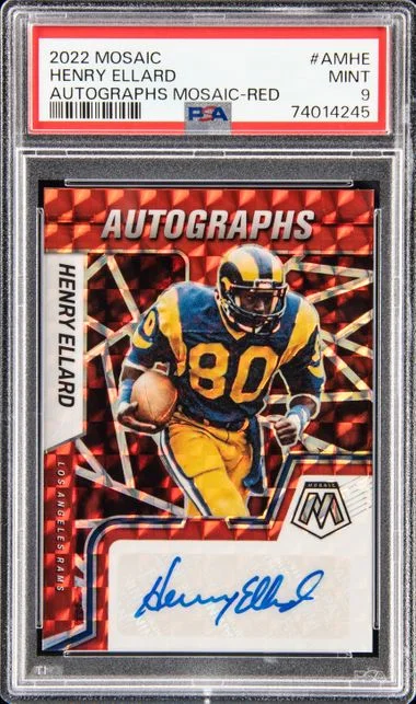 2022 Panini Mosaic Henry Ellard Autographs Mosaic Red #AM-HE card image