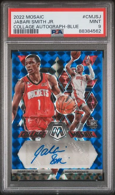 2022 Panini Mosaic Jabari Smith Jr. Collage Autographs Mosaic Blue #CMJAJ card image