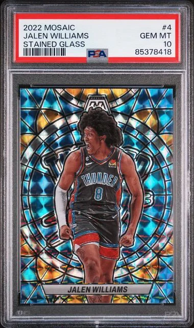 2022 Panini Mosaic Jalen Williams Stained Glass #4 card image