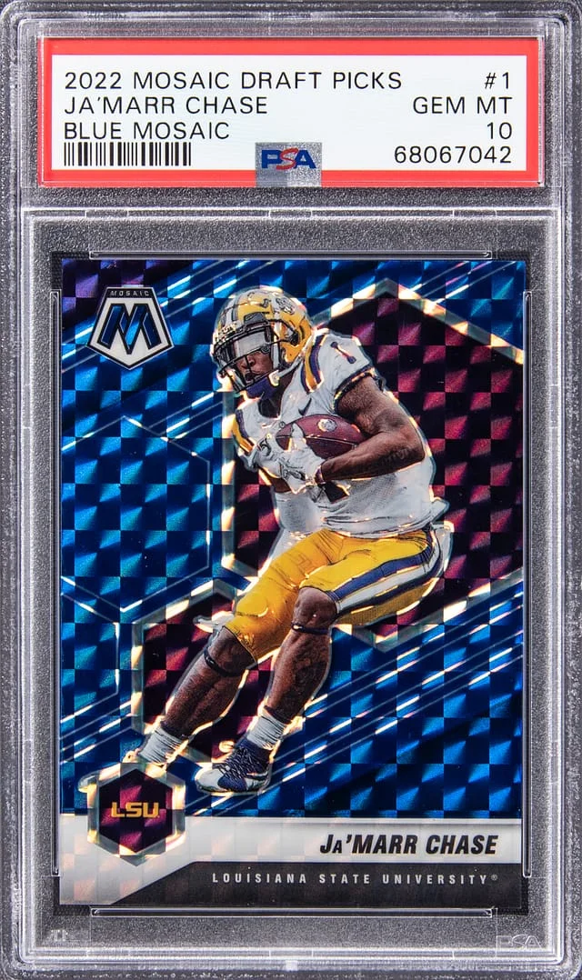 2022 Panini Mosaic Ja'Marr Chase Draft Picks Blue Mosaic #1 card image