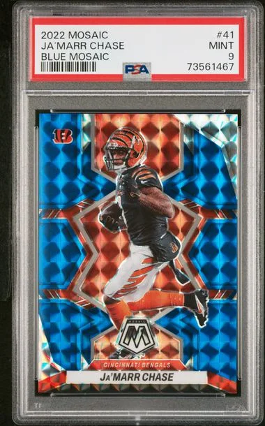 2022 Panini Mosaic Ja'Marr Chase Blue Mosaic #41 card image