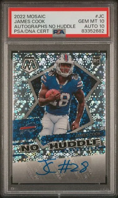 2022 Panini Mosaic James Cook Autographs No Huddle #JC card image